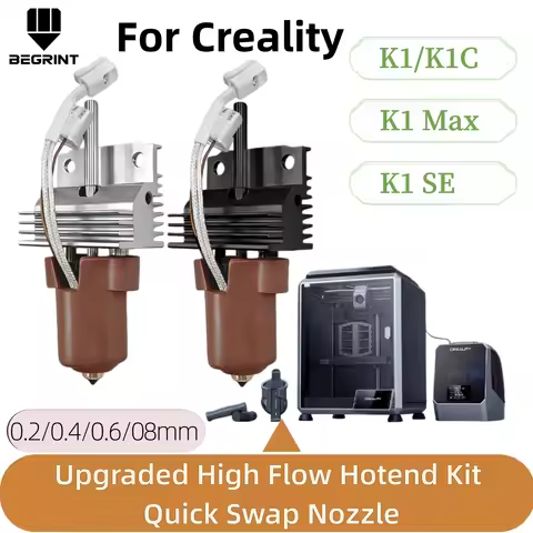 Hotend Kit for Creality K1/K1C/K1 Max, Integrated Ceramic Heating Block with 0.2/0.4/0.6/0.8 Quick-S
