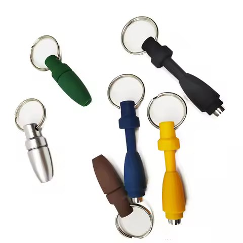 2pcs/lots Mini Stainless Steel Blade Cigar Drill Hole Cigar Punch Portable Cigar Puncher with Key Ri