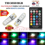 T10 W5W LED MULTICOLOUR LED BULB 5050 SMD CAR LIGHT WITH REMOTE CONTROL