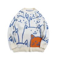 Aelfric Eden Men Oversized Sweater Graphic Printed Knitted Sweater Casual Pullover Sweater