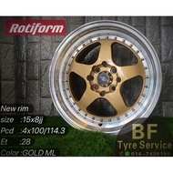 rotiform 15x8jj 4x100 4x114.3 New rim johorbaru