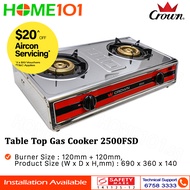 Crown Double Burner Table Top Gas Cooker 2500FSD PUB/LPG *NO INSTALLATION*