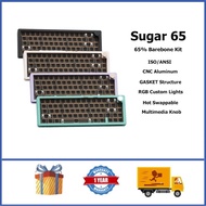 WEIKAV SUGAR65 Aluminum BareBone Keyboard Kit 65% GASKET RGB ISO/ANSI Hot Swappable Custom Keyboard 
