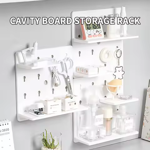 1PC/2PCS/4PCS Wall Perforation-free Plastic Shelving Bathroom Wall Wall Hanging Student Bedroom Dorm