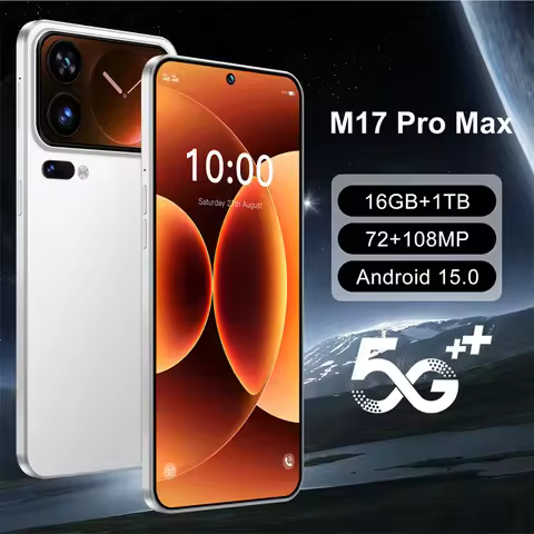 New 2026 M17 pro max SIM 5G phone 8000mAh smartphone 7.3inch HD Global versionAndroid14 Snapdragon 8