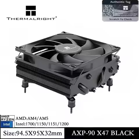 Thermalright AXP90-X47 BLACK CPU Cooler TL-9015B Slim PWM AGHP Technology Air Cooler for AM4 AM5 Int