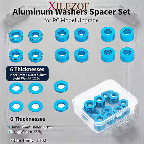 24Pcs M3 Screw Spacer Kit Flat Washer Gasket Hardware Set for RC Car TAMIYA TT02 TT01 XV01 XV02 HSP 