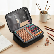 Large School Pencil Box for Teenagers, 2 Compartments Holds 24 Pencils, Zipper Closure  Kotak Pensel