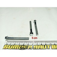 MESIN White Flange Bolt M6 田 50 (5cm) Key 8 Engine Block/ FO/ Flange/ Bolt