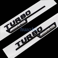HZ 1 Pair Genuine ABS 3D Turbo AMG Emblem Badge Car Stickers Auto Fender Modification Body Decals fo