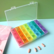 SM Medicine Storage Box With 28 Compartments 7 Days Colorful Daily Pill Medicine Box