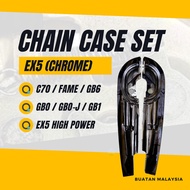 <CHROME> CHAIN CASE SET EX5 - EX5 HIGH POWER C70 FAME GB6 GBO GBOJ GB1 CASING PETI RANTAI CHAIN COVE