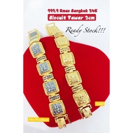 [VJ]Cop916 Bracelet “BISCUIT TAWAR” L:19cm-20cm Premium 999.9 Bangkok Gold Plated Bracelet {Rantai T