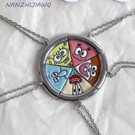 NANZHIJIAWQ Cartoon Magnet Necklace, Pizza Shape Creative Best Friend Necklace, Cartoon Alloy Jewelr