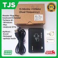 Dual Frequency 125kHz 13.56MHz USB Desktop RFID Reader Plug Play OTG