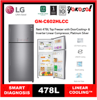 LG GN-C602HLCC 516L Platinum Silver Top Freezer with Inverter Linear Compressor &amp; DoorCooling+