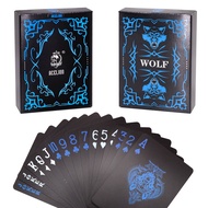 Waterproof Playing Cards, Plastic Playing Cards, Deck of Cards, Gift Poker Cards (Black Wolf)