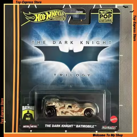Hot Wheels Premium 2024 Pop Culture 1/64 Car Model Hotwheels The Dark Knight Batmobile Collectible C
