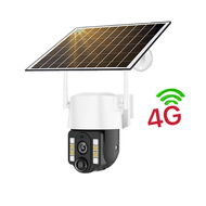 Wifi Solar กล้องวงจรปิดกลางแจ้ง PTZ กล้อง 5MP Night Vision การติดตามอัตโนมัติ IP66 V380 POR 4G