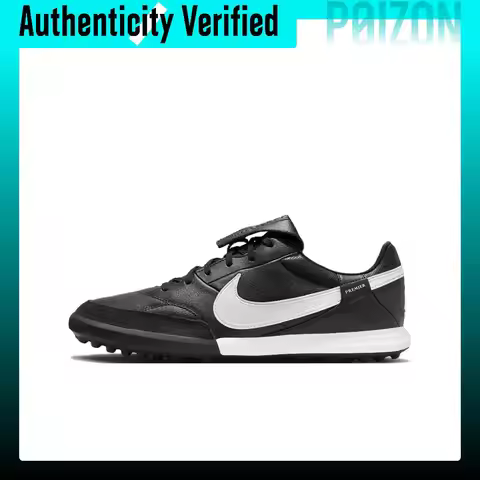 Nike Premier 3 TF Turf Artificial Turf Cow Leather, Synthetic Leather Soccer Shoes Unisex Black HM02