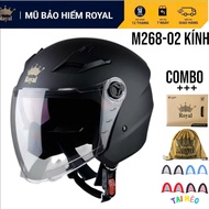 ROYAL Mũ 3/4 Đầu M268_02 Kính & XH01_01 Kính Hàng Chính Hãng ROYAL HELMET BH 12 Tháng