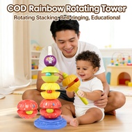Educational 1-2-year-old Fun Bell Stacking Tower Toy Rotating 6-month-old Baby