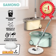 Bonbox BCT704 BCT708 Alat Pel Lantai Kain Fiber dengan Ember Spin Mop Mencuci dan Membilas Alat Pembersih Lantai