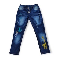 Girls' jeans 1-12 Years Cute Character Embroidery Variations / Girls' Long jeans / Girls' jeans / Gi