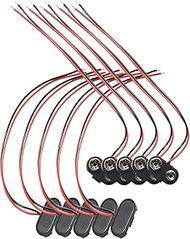 AYECEHI 9V Battery Connector, 10 Pack 9 Volt Battery Clip Connector, 9V Battery Clip Adapter with Wi