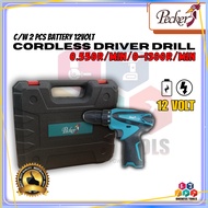 "PECKER - CORDLESS DRIVER DRILL C/W 2 PCS BATTERY 12 VOLT" CORDLESS DRIVER DRILL 12 VOLT BATTERY