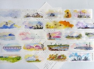 輕風雲影 - PET和紙膠帶雲朵雲彩風景插畫DIY手帳日誌裝飾素材