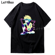 เสื้อยืดคอกลม แบบนิ่ม พิมพ์ลายการ์ตูนอนิเมะ Gon Killua Hisoka Hunter X Hunter สีดํา สําหรับผู้ชาย