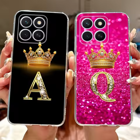 For Honor X8C Case Stylish Crown Letters Cover Clear Silicone Soft Slim Phone Case For Honor X8C Hon