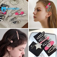 Y2k Style Retro Sweet Hairpins Cool Style Side Bangs Clips Clips Sparkling Clip Hair A8q0