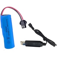 3.7V Rechargeable Battery 800mah Li-ion Battery 1 Pack with USB Chargers SM-2P Plug for Toy Cars，Sma