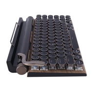 Typewriter Keyboard Wireless Bluetooth Keyboard USB Mechanical Punk Keycaps Retro for Desktop PC/Lap