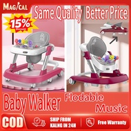 Limited ; Baby Walker Music Adjustable Height 6-18Months Foldable Anti- Rollover Walker Bayi