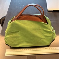 ALFANA Green Handbag with Leather Trim