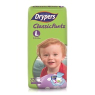 Drypers Classic Pantz Diaper Pants Size L32, L48