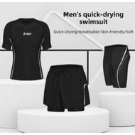 Men Swimming Trunks Adult Double-Layer Anti-Embarrassing Men's Swimming Trunks Seaside Quick-Drying 