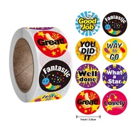 500pcs/roll 1inch Cartoon Reward Stickers, 2.5x2.5cm Kids Praise Stickers with 8 Designs for Family,