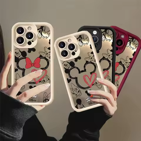 Mickey Minnie Make Up Mirror Phone Case For VIVO V60 V50 V40 Lite V70FE Y05 V30 V27 V25 V23 V29 Pro 