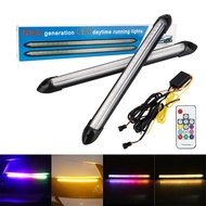 2pcs Rgb Drl Driving Lights LED Turn Signal Car Daytime Running Light Headlight Fog Lamp LED Decorat