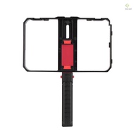 Portable Smartphone Video Rig Handheld Phone Stabilizer Grip Cage with Phone Holder 3 Cold Shoe Moun