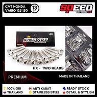 Set Baut CVT Vario 125 Vario 150 Old Keyless New Flower Probolt Stainless Steel King Nut Thailand Or