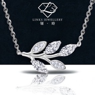 ［Real Moissanite］Can Pass Diamond Test 18K Gold Leaves Necklace Pendant MNG041 Moissanite Necklace/M