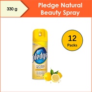 [Bundle of 12] Pledge Natural Beauty Furniture Polish Spray (Lemon) 330g  bottle