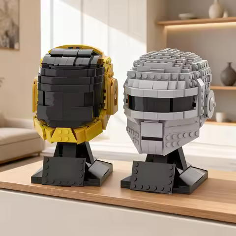 826pcs MOC Daft Punk Helmet Collection Sculptures Model Building Blocks Room Decor, Home Decor, Home