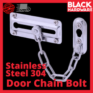 BLACK HARDWARE Stainless Steel Security Slide Safety Door Lock Chain Bolt Selak Rantai Kunci Pintu Kayu Bilik Hotel 門鎖扣室 Yeroy 4" Chromed Chain Door Lock Latch Door Guard