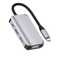 Cáp chuyển đổi USB Type c to HDMI VGA USB A USB C 4in1 dùng cho Macbook Dell XPS HP Envy SAMSUNG DEX